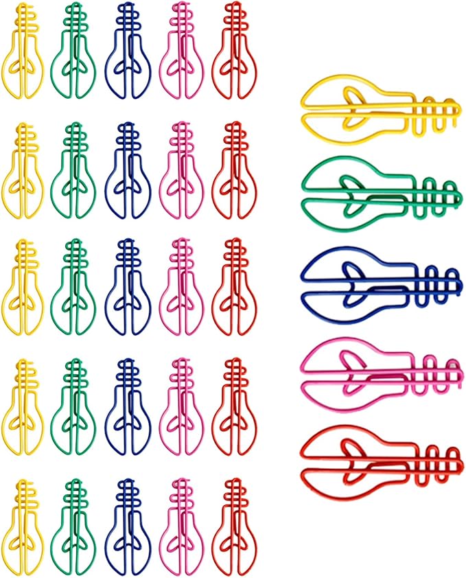30Pieces Small Paperclips Light Bulb Paper Clip Metal Bookmarks Office Supplies for Binding Hanging File Document Metal Paper