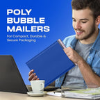 Royal Blue Poly Bubble Mailers 7.25x12 inch #1 | Self Seal Padded Envelopes | Cushioned Bubble Mailer | Usable Size 7.25x11 | WaterProof | Lightweight mailing Shipping Bags | 200 Pack Bulk