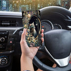 Car Registration and Insurance Holder,Leather Vehicle Glove Box Organizer Wallet for Document,Perfect for any Car,Truck,Motorcycle,Driver License,Trailer or Boat,Men & Women,Cat Roses Floral Flower