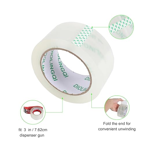 24 Rolls 55 Yards Roll, Total 1320 Yards Clear Heavy Duty Packing Tape for Shipping Packaging Moving Sealing, 2.8 mil Thick, 1.88 inches Wide