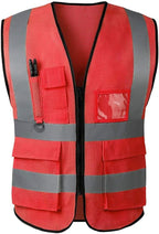 Tydon Guardian Reflective Safety Vest for Women Men High Visibility Security With Pocket Zipper Front Meet ANSI/ISEA Standard