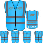 BeautyWill Custom Safety Vest Customized Logo Class 2 High Visibility Reflective Vest with Pockets Construction workwear