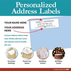 Personalized Return Address Labels - Black and White Custom Address Stickers on Sheets (50-1000 Labels)