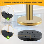 8 PCS Stainless Steel Stanchion Post,5Ft Red Velvet Rope, Hollow Base and Velvet Ropes Safety Barriers Set, Poles Crowd Control Barriers for Red Carpet Themed Decoration (8)