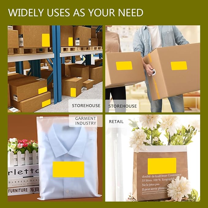 PARLAIM 3 X 5 Inch Rectangle Adhesive Color Coding Stickers,Square Yellow Inventory Stickers -250 Per Dispenser Box