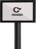 Pedestal Standing Floor Sign Frame with Sloped Base, 7x11 Inch Horizontal, Black Powder Coated Steel - CCW Series SFFS-100