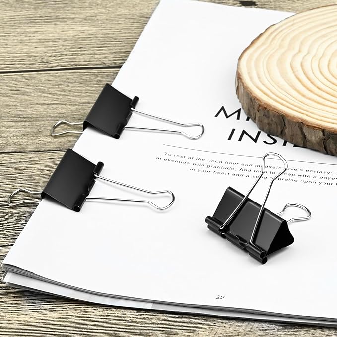 30 Pack Large Binder Clips 1.6 Inch Binder Paper Clip Big Paper Clamps for Office, School, Home