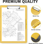 Rimilak Plastic Clipboard with Storage, Side Opening with 2 Compartment, Size 13.3 x 9.4 x 1.5 Heavy Duty High Capacity Nursing Box for Work School & Office Supplies, Yellow