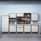 3 Drawers Metal Tool Storage Cabinet with Wheels, Rolling Tool Chest on Locking Wheels & Handle, Garage Cabinet, Heavy Duty Tool Cart, Mobile Steel Locker for Home,Workshop, Black & Grey