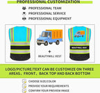 BeautyWill Custom Logo 10/20 Pack Safety Vest Class2 High Visibility Vest with Pockets Breathable Construction Vest Bulk