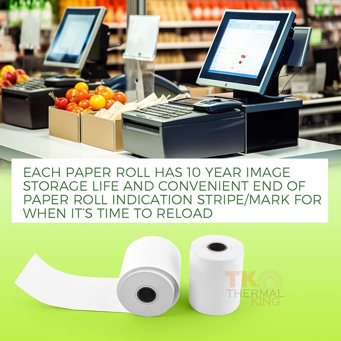 (200 Rolls) 2 1/4" x 85' Thermal Paper, POS Receipt Paper for Retail Business Cash Register, Fits Most Credit Card Terminal