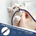 Braided Cable Sleeving, PET Expandable Braided Cable Sleeve, Flexible Mesh Sleeving Cord Management for Audio Video and Other Home Device, Cord Protector from Pets (Black Blue-2, 3/8")