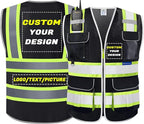 BeautyWill Custom Logo Safety Vest Class2 High Visibility Reflective Vest Breathable Construction Vest