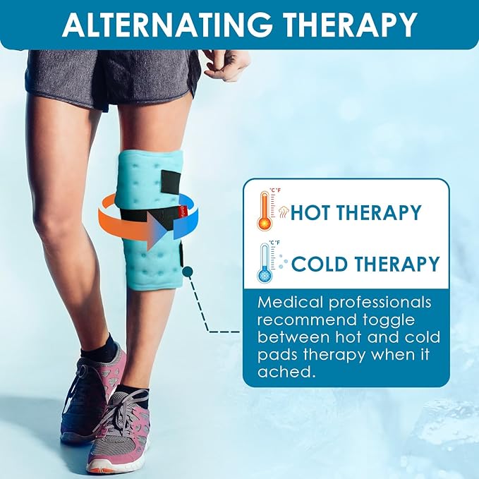 Comfytemp Calf Shin Splint Ice Packs for Injury Reusable, FSA Eligible HSA, Elbow Gel Pad Wrap, Hot Cold Compress Freeze Sleeve for Swelling, Varicose Veins, Tendonitis, Knee, Leg, Surgery Gift, 2 Pcs
