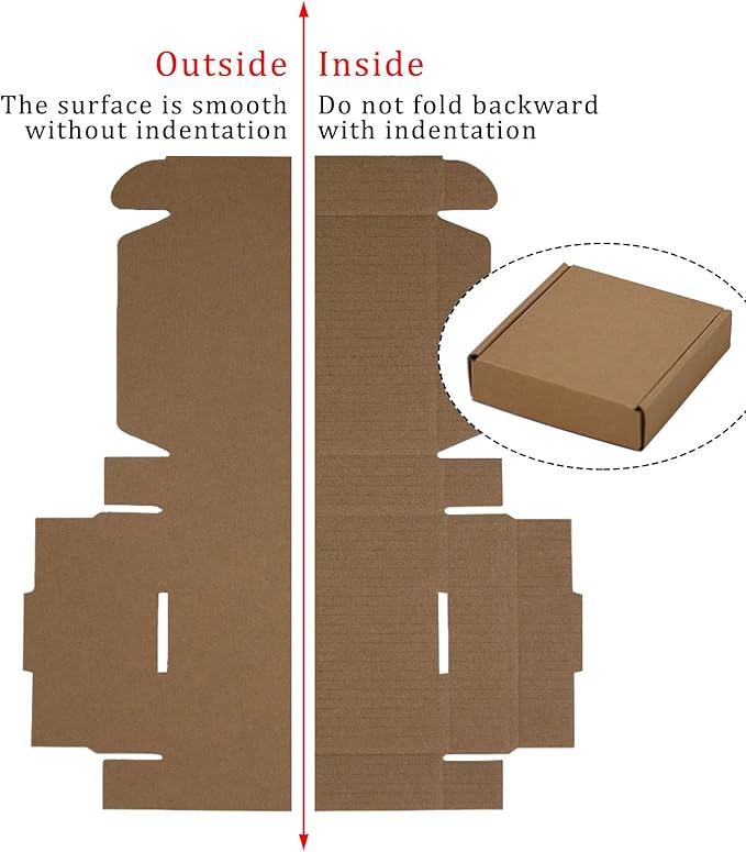 50 Pack 4x4x1 Inches Small Shipping Boxes, Brown Corrugated Cardboard Boxes, Moving Mailing Packing Box