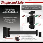 DuraSteel Wall Mount Retractable Belt Barrier - 6.5 Ft Black Safety Belt in Black Casing - Guardian 2.0 Indoor & Outdoor Do Not Cross Caution Tape for Crowd Control Queue Barrier, Line Divider, 10 Pcs