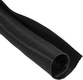 MECCANIXITY 4/5 Inch ID Split Loom Tubing 10ft Polyester Cord Protector Wire Cable Sleeve for USB Cable Power Cord, Black