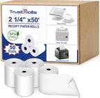 Premium 2 1/4 x 50 Thermal Paper Rolls - BPA Free Credit Card Receipt Paper, 50 Rolls/Case for POS & ATM Systems