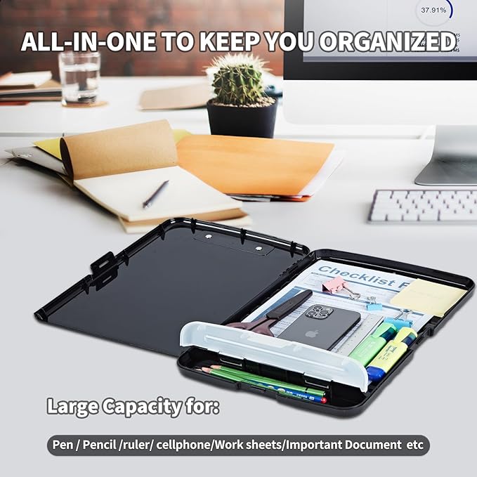 Clipboard with Storage,Clip Boards 8.5X11 with Storage & Pen Holder,Heavy Duty Plastic Nursing Clipboards Foldable,Coaches Clipboard Folder Case,School Office Supplies，Sunflower Butterfly