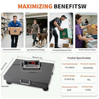 MEIYA Heavy Duty Shipping Scale, 441 lb Industrial Platform Scale for Packages, 0.1 lb Accuracy Postal Scale for Small Business & Warehouse with LB/KG, Counting, Tare & LCD, Lithium Battery & Adapter