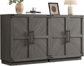SICOTAS Sideboard Buffet Cabinet with Storage - Modern Farmhouse Credenza with Doors and Adjustable Shelves Fluted Kitchen Buffet Storage Cabinets Coffee Bar Cabinet