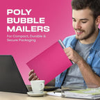 Hot Pink Poly Bubble Mailers 7.25x12 inch #1 | Self Seal Padded Envelopes | Cushioned Bubble Mailer | Usable Size 7.25x11 | WaterProof | Lightweight mailing Shipping Bags | 200 Pack Bulk