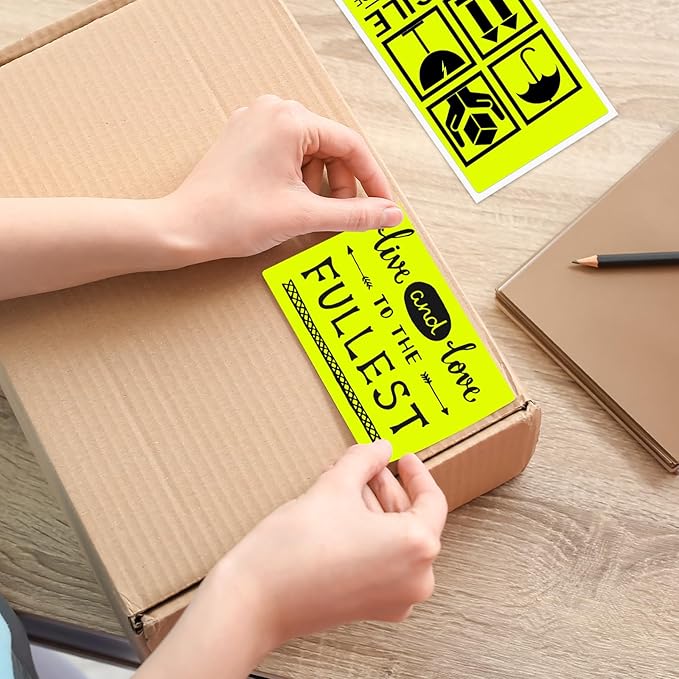 3x5 Inch Thermal Label Stickers,300Pcs Waterproof Rectangle Labels for Storage Bins,Moving Boxes,Address & Inventory Organization,Small Business Labeling,Fluorescent Yellow