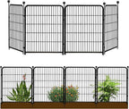 Garden Fencing 36 Inch High, 4 Panels Total 8.9 Ft(L) Dog Fence Outdoor for Yard, 4 One-Sided Plate, No Door, Anti Dig Fence Barrier, Dog Pen, Rabbit Fences, Garden Fences and Borders
