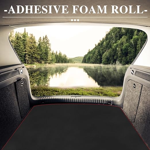 Adhesive Foam Padding Roll Closed Cell Sponge Neoprene Insulation Board Foam Sheet Pad with Sticky Back for Anti Vibration, Anti-Slip, DIY Crafts, Gaskets, Cosplay, Costume (Black, 12x59x3/4 inch)