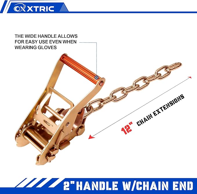 8 Point Roll Back Vehicle Tie Down Kit,Tow Truck Flatbed Straps with Chain Extension on Both Ends,WLL 3300 lbs,Heavy Duty Car Hauler Tire Over Wheel Tie Down Straps
