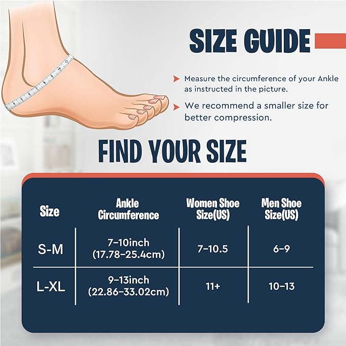 Ankle Ice Pack Wrap for Swelling, Reusable Foot Ice Pack Wrap - Cold Compression Therapy for Pain Relief, Plantar Fasciitis, Sprained Ankles, Achilles Tendonitis Relief