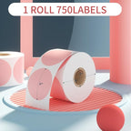 CLASSY 2" Circle Thermal Sticker Label - Multi-Purpose Self-Adhesive Round Direct Thermal Labels for Name Tags, Inventory, Color Coding, Logo Design (750 Labels/Roll, Pink)