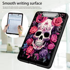 Clipboard with Storage,Office Supplies Nursing Clipboards Folder with Pen Holder Plastic Foldable Clip Board with Storage for Nurse Teacher,Flowers Skull