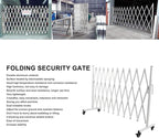 Metal Expandable Barricade Gate, Aluminum Folding Mobile Safety Barrier 130in - Lightweight Durable Design, Adjustable Stability, Ideal for Driveway Security
