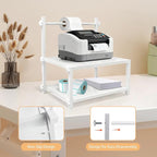 Label Holder Wooden for Rolls & Fan-Fold, Rear Thermal Printer Stand, Shipping Label Organizer for Desktop, Home Office Small Business Use