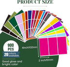 Marspark 900 Pieces Colored Labels Stickers 2" x 4" Large Color Coded Labels Stickers Moving Packing Label for Boxes in 20 Assorted Colors Name Tags for Boxes Storage Bins