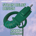 HUANCHAIN Indoor Outdoor Green Extension Cord 100 ft Waterproof, 16/3 Gauge Flexible Cold-Resistant Appliance Extension Cord Outside, 10A 1250W 16AWG SJTW, 3 Prong Electric Cable, ETL