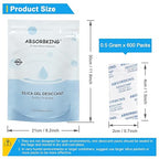 Silica Packets – 0.5 Gram 600 Packs Silica Gel Packets, Food Grade Desiccant Packs with Color Indicating, Premium Moisture Absorbers for Spices, Foods, Seeds, Dehydrated Vegetable Storage