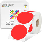2 inch Dot Stickers Labels Circle Garage Sale Sticker 750Pcs Round Thermal Printer Stickers Printable Writable Price Labels for Yard Sale, Fluorescent Red