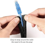 CrocSee 25ft - 1/4 inch Braided Cable Management Sleeve Cord Protector - Self-Wrapping Split Wire Loom for TV/Computer/Home Theater/Engine Bay - Black