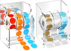 Geosar 1 Pc Adjustable Label Dispenser 3 Disks Sticker Roll Holder Sticker Dispenser Clear Label Roll Holder Acrylic Tape Organizer Stand for Office Home Desktop