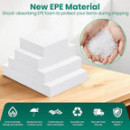 560 pcs Moving Packaging Supplies, 280 Cushioning Foam Pouches and Sheets, 4 Sizes (16x12", 12x12", 12x7.8", 7.8x7.8") with 280 Fragile Stickers, Cushion Foam Pouch for Moving, Packaging, Storage.