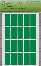 Royal Green Rectangle Sticker tabs for Index Cards in Green 1.57 inch x 0.75 inch - Color Coding Stickers (40mm x 19mm) 300 Pack