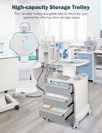 Mobile Trolley Cart for Portable Ultrasound Imaging Scanner Vehicle Trolley Beauty Storage Cart 115 LBS Load with 3 Drawers 4 Wheels for Hospital Office Bedroom Clinic