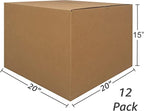 UBOXES Large Moving Boxes 20" x 20" x 15" (Pack of 12)