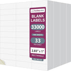 NextDayLabels - 2.83" x 1" Rectangular Sticker Labels for Printer - White Laser/Inkjet Printer Labels Return Address Labels Shipping Label Stickers (1000 Sheets, 33 Per Sheet, 33000 Labels)