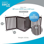 INTERNET'S BEST Dog Gate Indoor Freestanding Pet Barrier, Folding Wood Dog Fence, Extra Wide Doorway Puppy Gate, Indoor Animal Privacy Panel, Wooden Cat Fence - 4 Panel - 24", Espresso