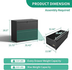 Lateral File Cabinets 2 Drawer,Metal Lateral Filing Cabinet for Home Office,Wide Steel Storage Cabinet Commercial Drawer for Legal/Letter/A4 Size Files Assembly Required