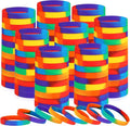 Liliful 100 Pcs Silicone Rubber Wristbands Rubber Wristband Bracelet Bands for Silicone Wristbands for Women Men(Mixed Color)