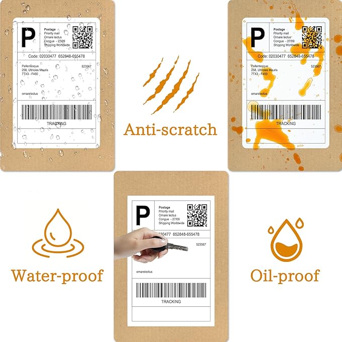 SJPACK 4" x 6" Thermal Labels, 200 Fanfold Labels, Direct Thermal Shipping Label Compatible with Nelko, Rollo, Zebra, Brother, Orgbro, Munbyn, Jadens Shipping Label Printer, Commercial Grade